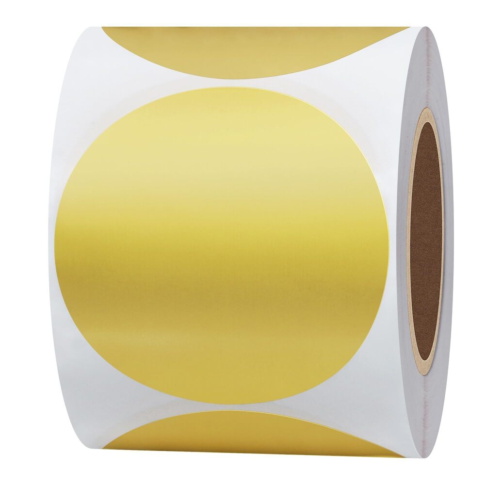 8673 2 inch Matte Gold Labels Round Color Coding Dots Embossing Stickers